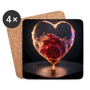 Herz Love Abstract Collection 1 - Untersetzer (4er-Set) - Weiß - Vorne