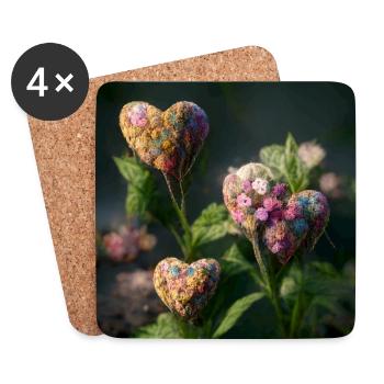 Herz Love Abstract Collection 6 - Untersetzer (4er-Set) - Weiß - Vorne