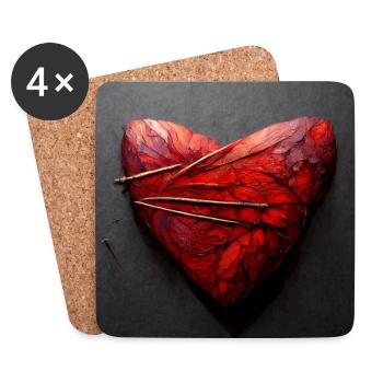 Herz Love Abstract Collection 13 - Untersetzer (4er-Set) - Weiß - Vorne