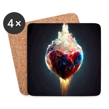 Herz Love Abstract Collection 18 - Untersetzer (4er-Set) - Weiß - Vorne