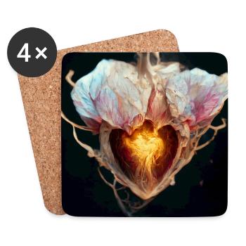 Heart Abstract Love Collection 15 - Coasters (set of 4) - white - Front