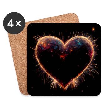 Herz Love Abstract Collection 26 - Untersetzer (4er-Set) - Weiß - Vorne
