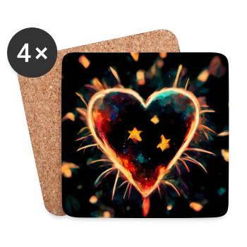 Herz Love Abstract Collection 25 - Untersetzer (4er-Set) - Weiß - Vorne