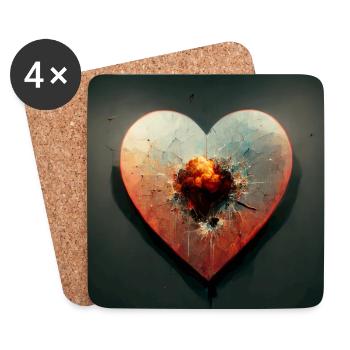 Herz Love Abstract Collection 31 - Untersetzer (4er-Set) - Weiß - Vorne