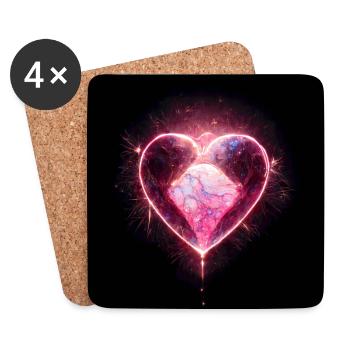 Herz Love Abstract Collection 34 - Untersetzer (4er-Set) - Weiß - Vorne