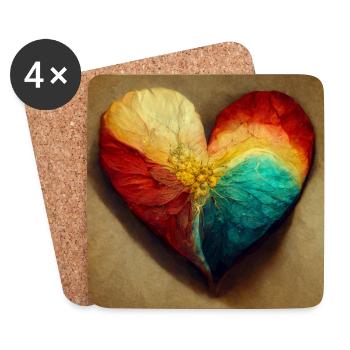 Herz Love Abstract Collection 36 - Untersetzer (4er-Set) - Weiß - Vorne