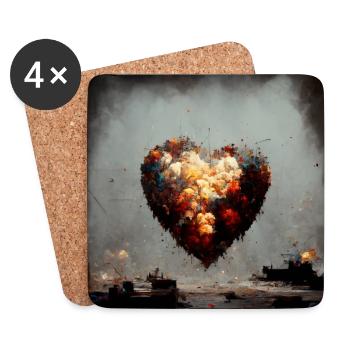 Herz Love Abstract Collection 29 - Untersetzer (4er-Set) - Weiß - Vorne