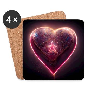 Herz Love Abstract Collection 33 - Untersetzer (4er-Set) - Weiß - Vorne