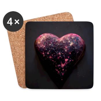 Herz Love Abstract Collection 35 - Untersetzer (4er-Set) - Weiß - Vorne