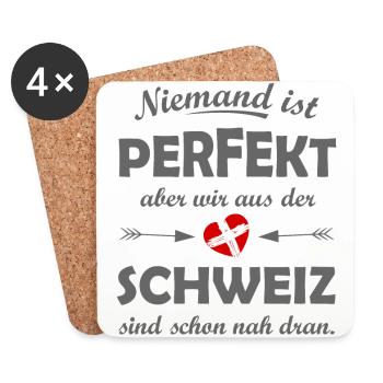 Unsere Heimat Schweiz - Untersetzer (4er-Set) - Weiß - Vorne