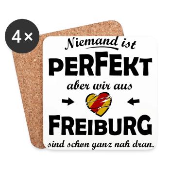 Die perfekten Freiburger - Untersetzer (4er-Set) - Weiß - Vorne