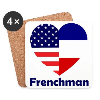 L’Américain Français - Dessous de verre (lot de 4) - blanc - Devant
