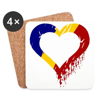 Rumänien Liebe - Untersetzer (4er-Set) - Weiß - Vorne