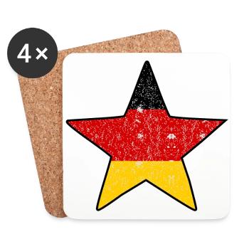 Ein Stern für Deutschland - Untersetzer (4er-Set) - Weiß - Vorne