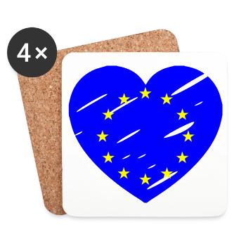 Cœur de l’Europe - Dessous de verre (lot de 4) - blanc - Devant