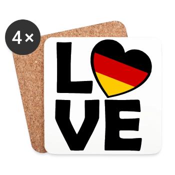 L’amour allemand - Dessous de verre (lot de 4) - blanc - Devant