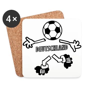 Deutscher Fußball Spieler - Untersetzer (4er-Set) - Weiß - Vorne