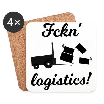 Lustig Logistik - Dessous de verre (lot de 4) - blanc - Devant