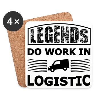Legends of logistics - Coasters (set of 4) - white - Front