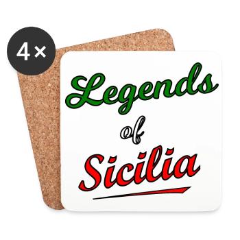 Légendes de Sicile - Dessous de verre (lot de 4) - blanc - Devant