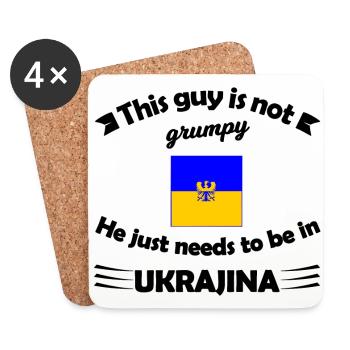 Zuhause in der Ukraine - Untersetzer (4er-Set) - Weiß - Vorne