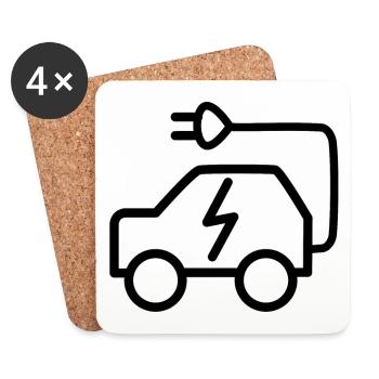 Electric vehicles - Coasters (set of 4) - white - Front
