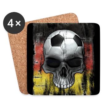 Deutscher Fußballfan - Untersetzer (4er-Set) - Weiß - Vorne