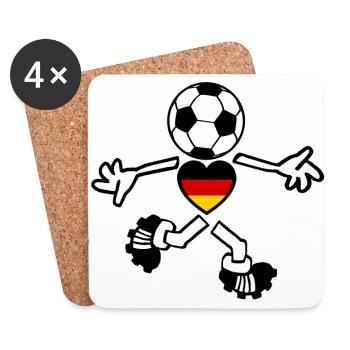 Ein Herz für den deutschen Fußball - Untersetzer (4er-Set) - Weiß - Vorne