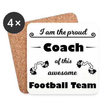 Der beste Fußball Trainer - Untersetzer (4er-Set) - Weiß - Vorne