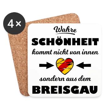 Aus dem Breisgau - Untersetzer (4er-Set) - Weiß - Vorne