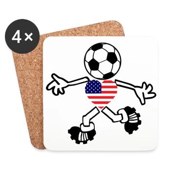 Die USA Fußballer - Untersetzer (4er-Set) - Weiß - Vorne