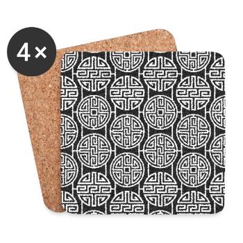 Chinese pattern - Coasters (set of 4) - white - Front