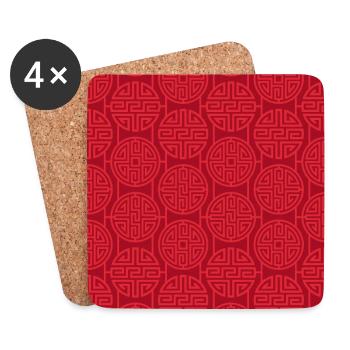 Chinese pattern - Coasters (set of 4) - white - Front