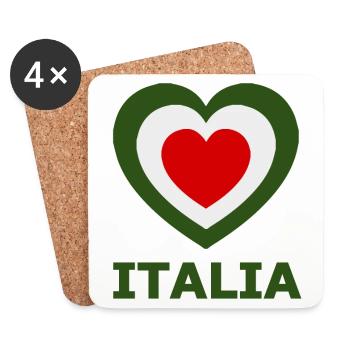 The heart of Italy - Coasters (set of 4) - white - Front