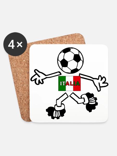 Der Fußballer aus Italien - Untersetzer (4er-Set) - Weiß
