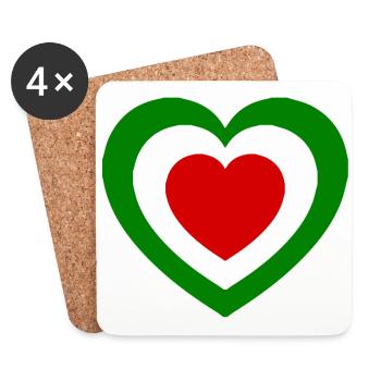 A heart for Italia - Coasters (set of 4) - white - Front