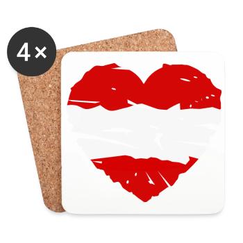 The Austria Heart - Coasters (set of 4) - white - Front