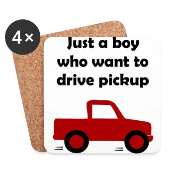 Pickup Truck Driver - Coasters (set of 4) - white - Front