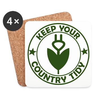 Environment and electric cars - Coasters (set of 4) - white - Front