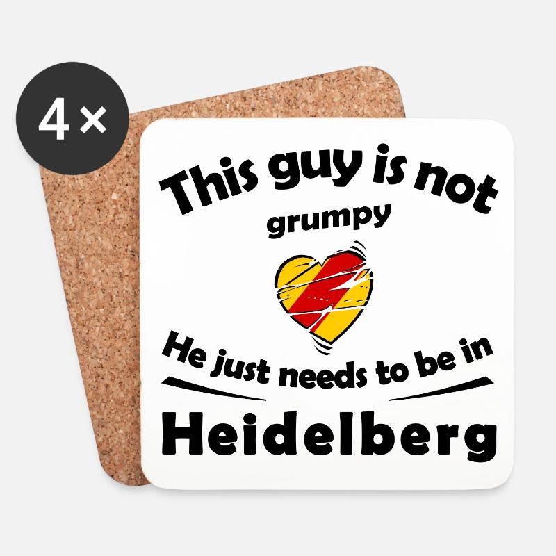 Das Herz in Heidelberg - Untersetzer (4er-Set) - Weiß
