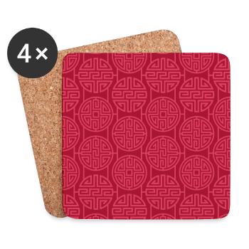 Chinese pattern - Coasters (set of 4) - white - Front