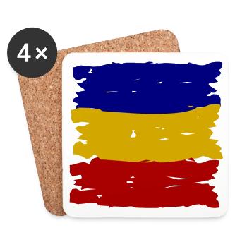 Le drapeau roumain - Dessous de verre (lot de 4) - blanc - Devant