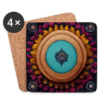 Boho Mandala Abstract - Coasters (set of 4) - white - Front