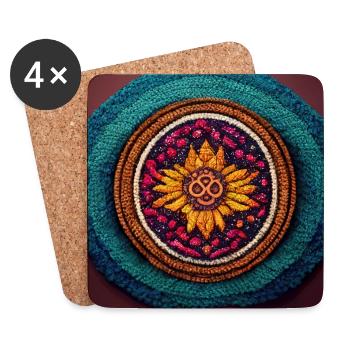 Boho Mandala Abstract - Coasters (set of 4) - white - Front