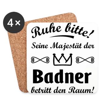 Ruhe für den Badenser - Untersetzer (4er-Set) - Weiß - Vorne
