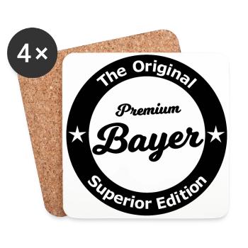 Der coole Bayer - Untersetzer (4er-Set) - Weiß - Vorne
