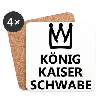 Der König Schwabe - Untersetzer (4er-Set) - Weiß - Vorne