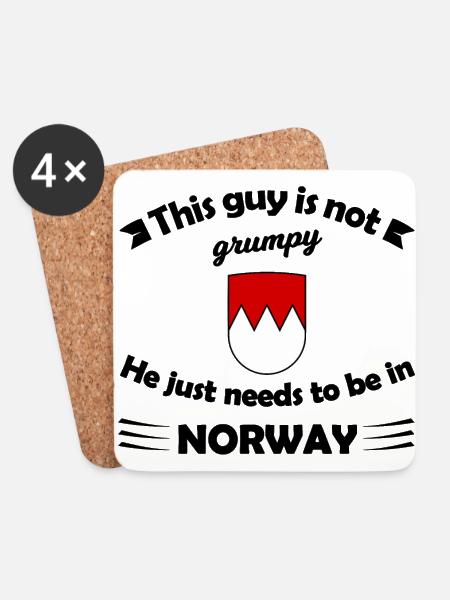 Norwegen - Untersetzer (4er-Set) - Weiß