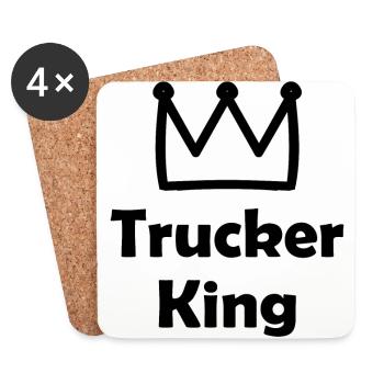 Trucker König - Untersetzer (4er-Set) - Weiß - Vorne