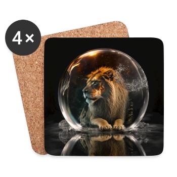 Lionsphere - Löwensphere - Untersetzer (4er-Set) - Weiß - Vorne